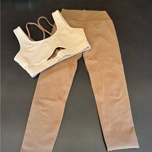 ZYIA Tan Leggings High-Waisted Smooth Fabric